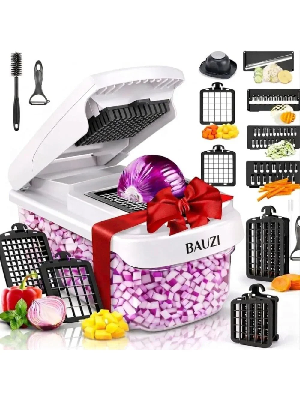 Multifunctional 12-in-1 Vegetable Chopper & Slicer with Container, BPA-Free